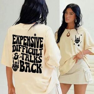 “Expensive, Difficult, and Talks Back” Cream Graphic Tee